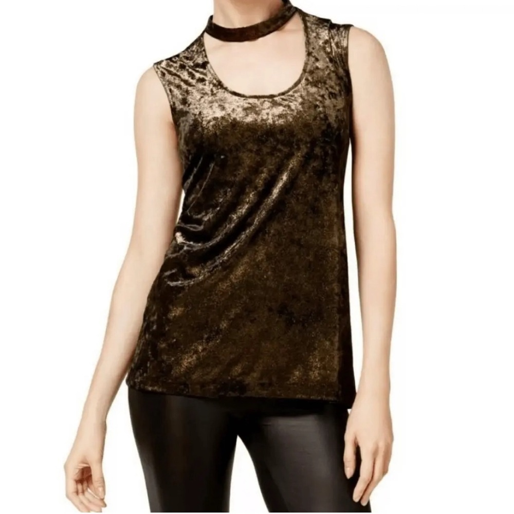Vince Camuto sleeveless top size Medium color black/gold metallic - Picture 5 of 5